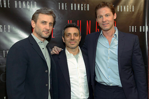 Dan Abrams, Chef John Delucie and David Zinczenko attend "The Hunger" book launch at The Waverly Inn on May 11, 2009 in New York City.