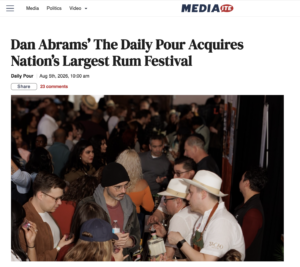 picture of people at one of The Daily Pour's events, under the Mediaite logo and the title of the article